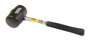 Киянка гумова з металевою ручкою 60 мм, 450г., чорна (Mastertool, 02-1302)