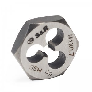 Плашка М 4 х 0,7 мм 6g HSS R6M5 гексагональна (S&R, 111203004)
