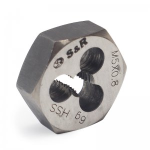 Плашка М 5 х 0,8 мм 6g HSS R6M5 гексагональна (S&R, 111203005)