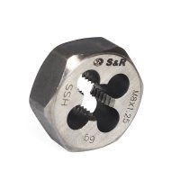Плашка М 8 х 1,25 мм 6g HSS R6M5 гексагональна (S&R, 111203008)