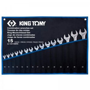 Набір ключів комбінованих 15 шт. 10-32 мм, супер-легкі (KING TONY, 12D15MRN)