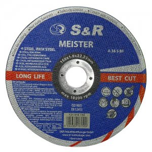 Круг відрізний 150х1,6х22 по металу і нержавіючої сталі S&R Meister типу A 36 S BF