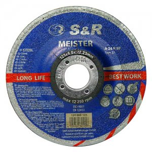 Круг зачисний 125x6,0x22,2 по металу S&R Meister типу A 24 R BF