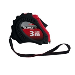Рулетка 3 м х 16мм, прогумована, нейлонове покриття, Status autostop magnet+ (MТХ, 310079)
