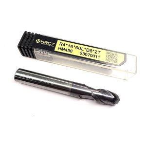 Фреза сферична твердосплавна HM450 R4*16*60L*D8*2T (Hongrui Tools)
