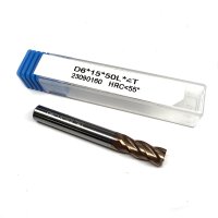 Фреза кінцева твердосплавна D6*15*50L*D6*4F (Hongrui Tools)