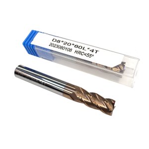 Фреза кінцева твердосплавна D8*20*60L*D8*4F (Hongrui Tools)