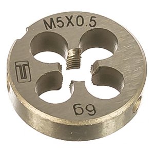 Плашка М 5 x 0,5 інструментальная сталь (Сибртех, 77010)