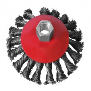 Щітка конусна 125 мм, для КШМ, М14, плетений дріт (Intertool, BT-4125)