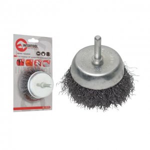 Щітка чашкова 100 мм, для дрилі, 1/4", витий дріт (Intertool, BT-9100)