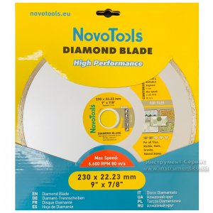 Алмазний круг NovoTools Basic 230 мм*5 мм*22,23 мм Плитка (DBB230/C)