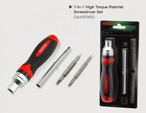 Трещіточна викрутка 7 в 1, TOPTUL (GAAR0402)