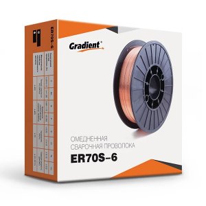 Дріт зварювальний 1,0 мм (5 кг) обміднений ER70S-6 котушка D200-5 (Gradient)