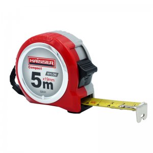 Рулетка 5 м х 19мм, нейлон, пластиковий корпус, 2 стопа, Compact (Haisser, 22031)