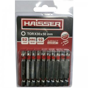 Набір біт TORX30х50 мм, S2, 10шт (Haisser, 2712712)