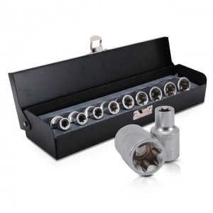 Набір головок TORX 9 од, E10-E24, 1/2" (Intertool ET-6014)