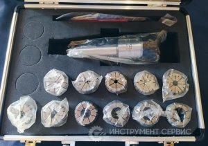 Патрон цанговий КМ4-ER32, хвостовик конус Морзе, з набором цанг 11 шт, 3-20мм, алюмінієвий кейс