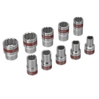 Набір торцевих головок 1/2", 12-ти гр., CrV, 10шт., 10-22мм (MTX, 135969)