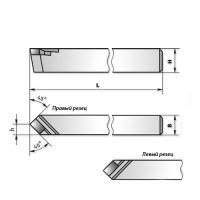 Різець прохідний прямий 16х16х80 Т15К6 лівий (ЧІЗ) 2100-0008(52)