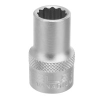 Головка торцева 12 мм, 1/2", 12-гранна, CrV, хром (STELS, 13655)