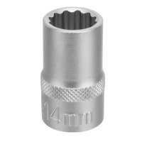 Головка торцева 14 мм, 1/2", 12-гранна, CrV, хром (STELS, 13659)