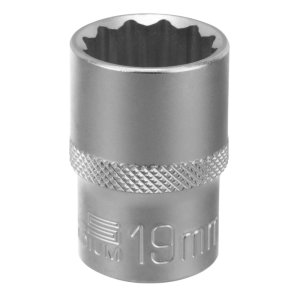 Головка торцева 19 мм, 1/2", 12-гранна, CrV, хром (STELS, 13665)