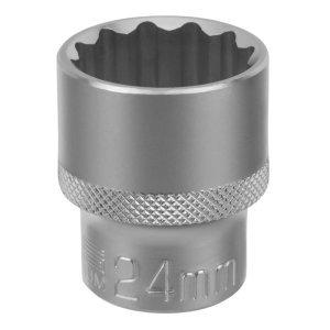 Головка торцева 24 мм, 1/2", 12-гранна, CrV, хром (STELS, 13669)