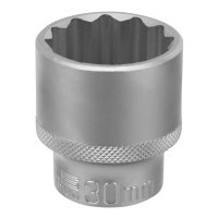 Головка торцева 30 мм, 1/2", 12-гранна, CrV, хром (STELS, 13673)