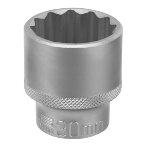 Головка торцева 30 мм, 1/2", 12-гранна, CrV, хром (STELS, 13673)