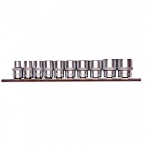Набір торцевих головок 3/8", шестигранні, CrV, 10 шт, 8-19 мм (STELS, 13601)