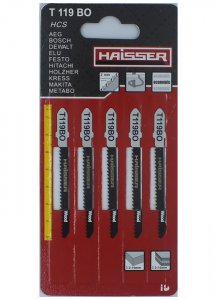 Пилочне полотно T119BО, 50 мм, н-р 5 шт, по дереву (Haisser, 6111720)