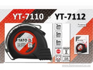 Рулетка 5 м х 25мм, магнітний накінечник, нейлонове покриття (YATO, YT-7111)