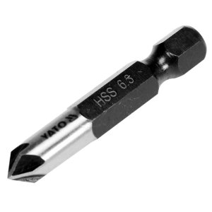 Зенківка конічна по металу Ф 6,3 x 40мм, кут 45°, HSS, HEX-1/4" (YATO, YT-44721)