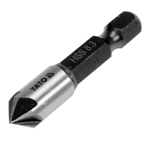 Зенківка конічна по металу Ф 8,3 x 40мм, кут 45°, HSS, HEX-1/4" (YATO, YT-44722)